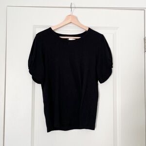 Sanctuary knot sleeve scoop neck tee
